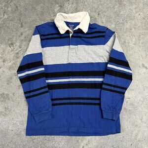 Y2K Striped Polo Rugby Long Sleeve Shirt
